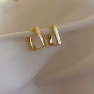 925 Silver Needle Square Ring Earrings Simple Temperament Earrings For Women