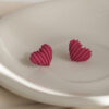 925 Silver Needle White Rose Heart Earrings Women'S Simple Design Earrings  - Image 3