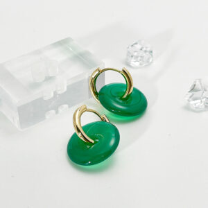 14K Gold Copper New Fashion Stone Small Ring Earrings For Girls
