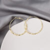 925 silver needle Korean style same style square metal earring net red cold wind personality exaggerated circle earring female - Image 3