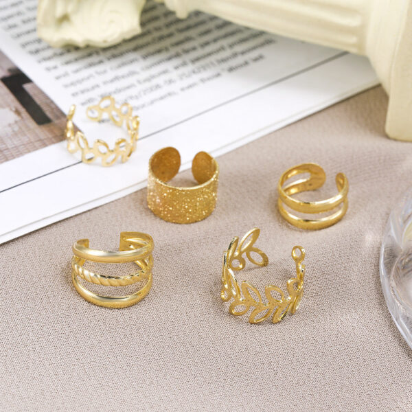 5-piece set of ear clip women's personality simple C-shaped ear bone clip set ear jewelry wholesale - Image 2