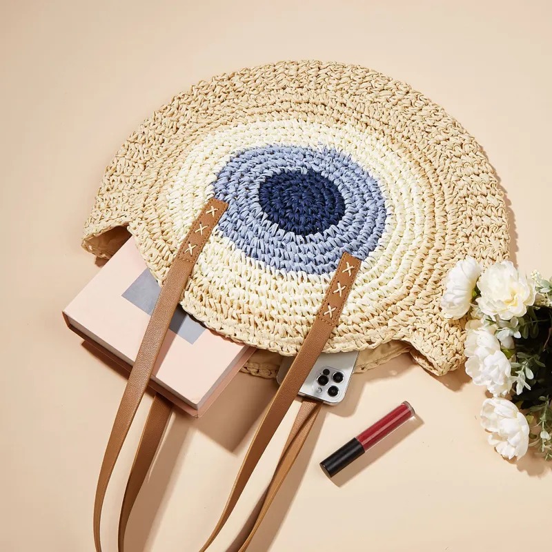 Women'S Medium All Seasons Straw Vintage Style Straw Bag - Image 5